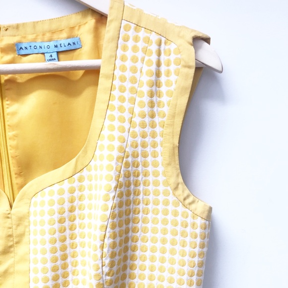 Antonio Melani Dress, Sleeveless, Yellow Polka Dot - Picture 3 of 7